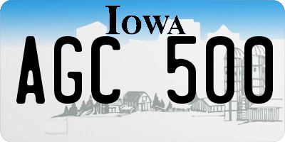 IA license plate AGC500