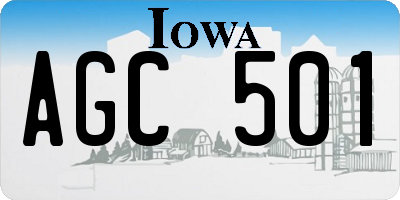 IA license plate AGC501