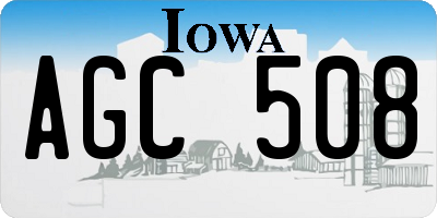 IA license plate AGC508