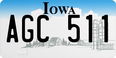 IA license plate AGC511