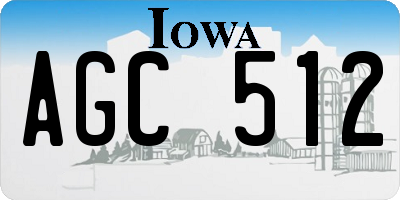 IA license plate AGC512