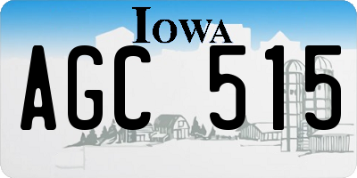 IA license plate AGC515