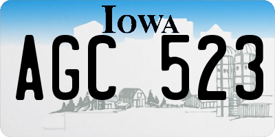 IA license plate AGC523