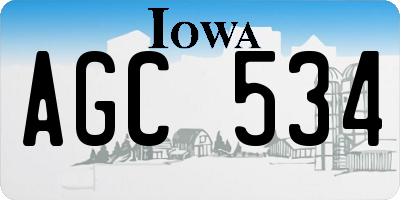 IA license plate AGC534