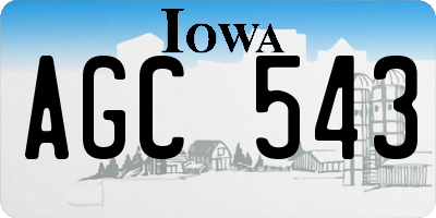 IA license plate AGC543