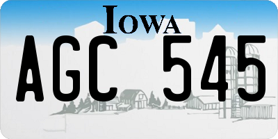 IA license plate AGC545