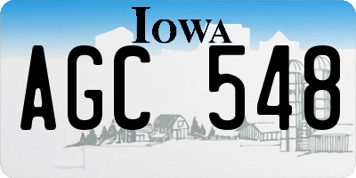 IA license plate AGC548