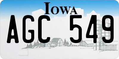 IA license plate AGC549