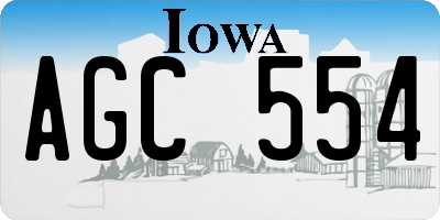 IA license plate AGC554