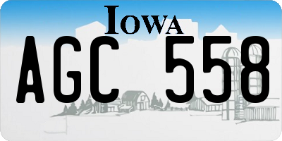 IA license plate AGC558