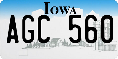 IA license plate AGC560