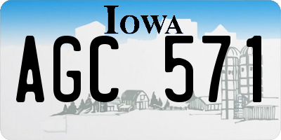 IA license plate AGC571