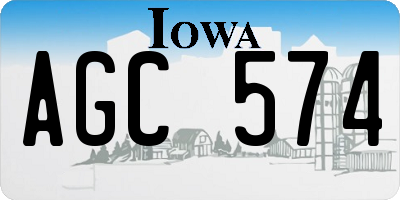 IA license plate AGC574