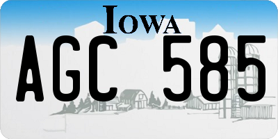 IA license plate AGC585