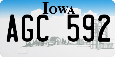 IA license plate AGC592