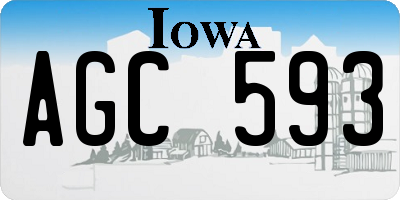 IA license plate AGC593