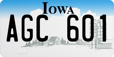 IA license plate AGC601