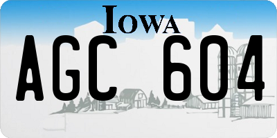IA license plate AGC604
