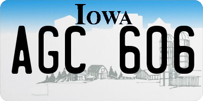 IA license plate AGC606