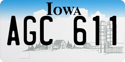 IA license plate AGC611
