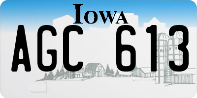 IA license plate AGC613