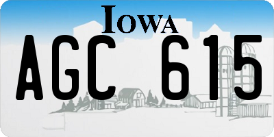 IA license plate AGC615