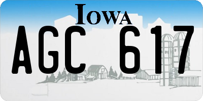 IA license plate AGC617