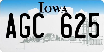 IA license plate AGC625
