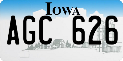 IA license plate AGC626