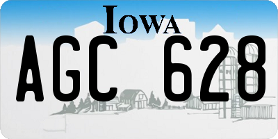 IA license plate AGC628