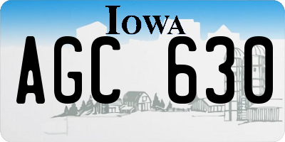 IA license plate AGC630