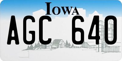 IA license plate AGC640