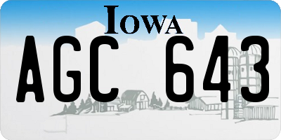 IA license plate AGC643