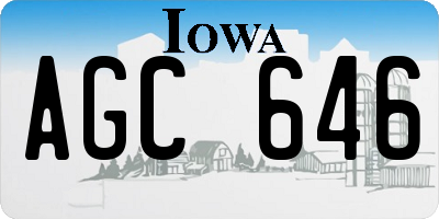 IA license plate AGC646