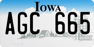 IA license plate AGC665
