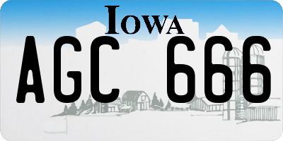 IA license plate AGC666