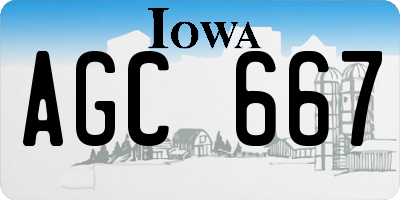 IA license plate AGC667