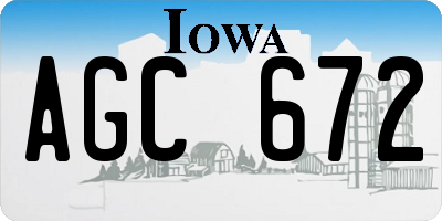 IA license plate AGC672