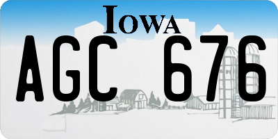 IA license plate AGC676