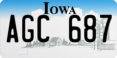 IA license plate AGC687