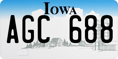 IA license plate AGC688