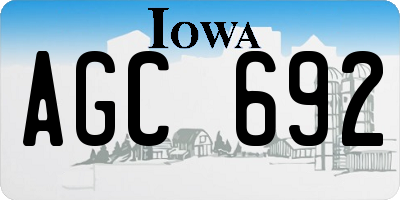 IA license plate AGC692