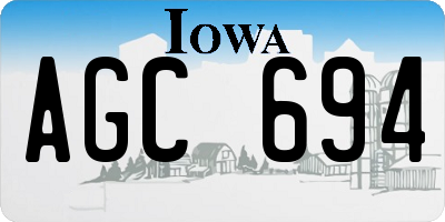 IA license plate AGC694