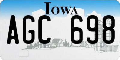 IA license plate AGC698