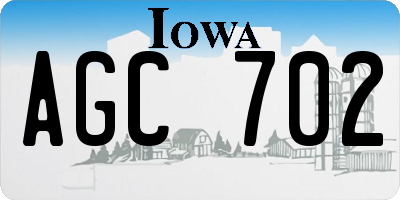IA license plate AGC702