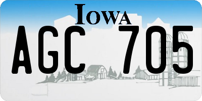 IA license plate AGC705