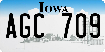 IA license plate AGC709