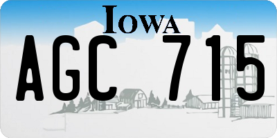 IA license plate AGC715