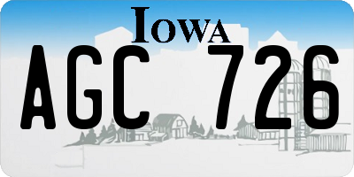 IA license plate AGC726
