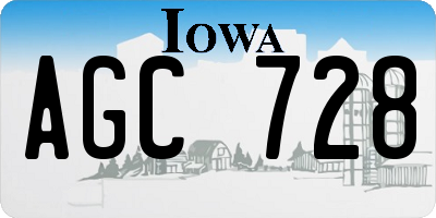 IA license plate AGC728